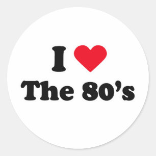 Sticker Rond J'aime les années 80