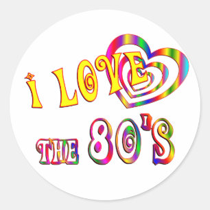 Sticker Rond J'aime les années 80