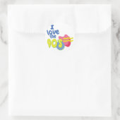 Sticker Rond J'aime les années 90 (Sac)