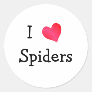 Sticker Rond J'aime les araignées