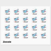 Sticker Rond J'aime les avions (Feuille)