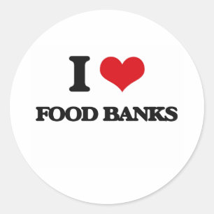 Sticker Rond J'aime les banques alimentaires