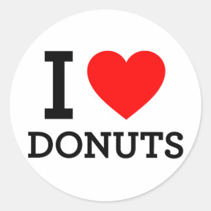 Sticker Rond J'aime les beignets