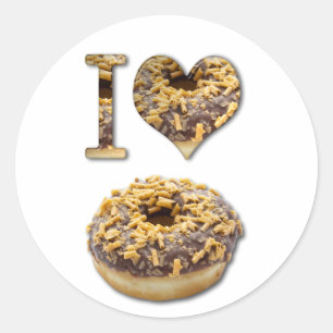 Sticker Rond J'aime les beignets