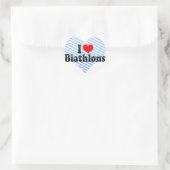 Sticker Rond J'aime les biathlons (Sac)