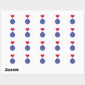 Sticker Rond J'aime les bleuets (Feuille)