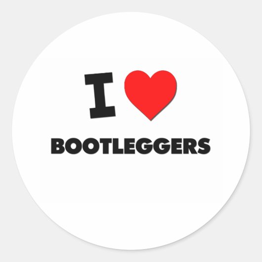 Sticker Rond J'aime les bootleggers (Devant)