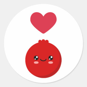 Sticker Rond J'aime les canneberges