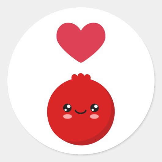 Sticker Rond J'aime les canneberges (Devant)