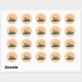 Sticker Rond J'aime les capybaras (Feuille)