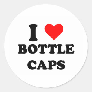 Sticker Rond J'aime les Casquettes de bouteilles