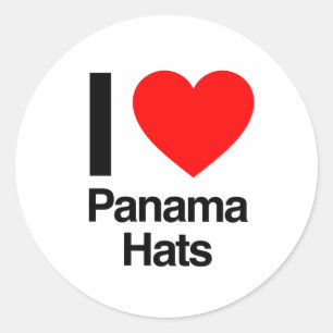 Sticker Rond j'aime les casquettes panama