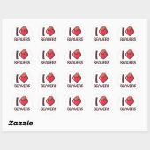 Sticker Rond J'aime les castors (Feuille)