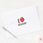 Sticker Rond J'aime les castors (Enveloppe)