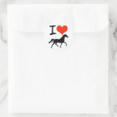 Sticker Rond J'aime les chevaux (Sac)