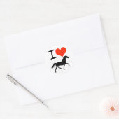 Sticker Rond J'aime les chevaux (Enveloppe)