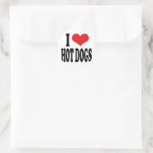 Sticker Rond J'Aime Les Chiens Chauds (Sac)