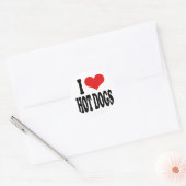 Sticker Rond J'Aime Les Chiens Chauds (Enveloppe)