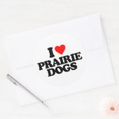 STICKER ROND J'AIME LES CHIENS PRAIRIE (Enveloppe)