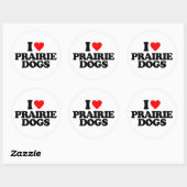 STICKER ROND J'AIME LES CHIENS PRAIRIE (Feuille)