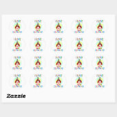 Sticker Rond J'aime les clowns (Feuille)
