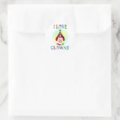 Sticker Rond J'aime les clowns (Sac)