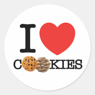 Sticker Rond J'aime les cookies
