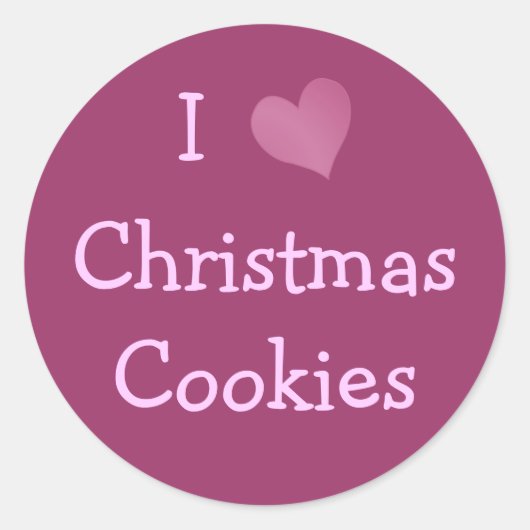 Sticker Rond J'aime les cookies de Noël (Devant)