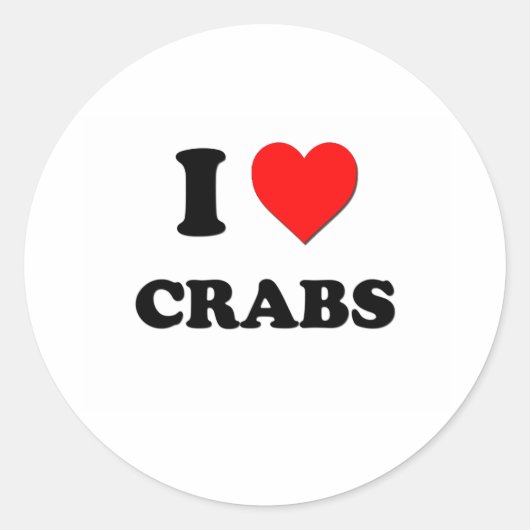 Sticker Rond J'aime les crabes (Devant)