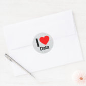 Sticker Rond j'aime les données (Enveloppe)