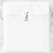 Sticker Rond J'aime les dragons (Sac)