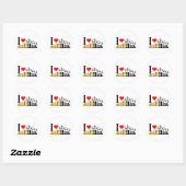 Sticker Rond J'aime les échecs (Feuille)