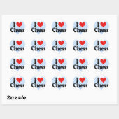 Sticker Rond J'Aime Les Échecs (Feuille)
