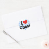 Sticker Rond J'Aime Les Échecs (Enveloppe)
