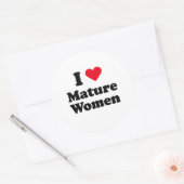 Sticker Rond J'aime les femmes adultes (Enveloppe)