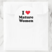 Sticker Rond J'aime les femmes adultes (Sac)