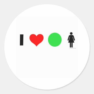 Sticker Rond J'aime les femmes faciles