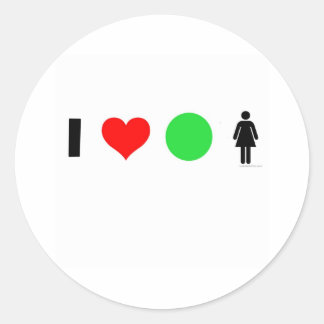 Sticker Rond J'aime les femmes faciles