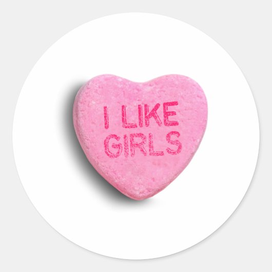 Sticker Rond J'aime les filles (Devant)