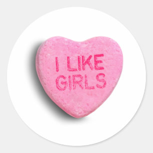 Sticker Rond J'aime les filles