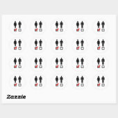 Sticker Rond J'aime les filles (Feuille)