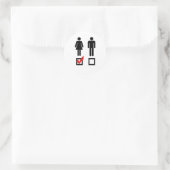 Sticker Rond J'aime les filles (Sac)