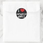 Sticker Rond J'aime les filles japonaises (Sac)