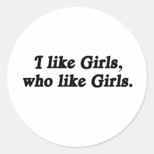 Sticker Rond J'aime les filles qui aiment les filles