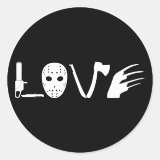 Sticker Rond J'aime les films d'horreur film d'horreur