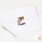 Sticker Rond J'aime les fléchettes (Enveloppe)