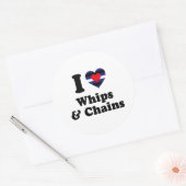Sticker Rond J'aime les fouets et les chaînes (Enveloppe)