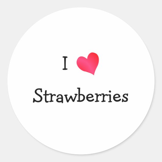 Sticker Rond J'aime les fraises (Devant)