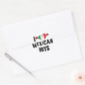 Sticker Rond J'aime les garçons mexicains (Enveloppe)