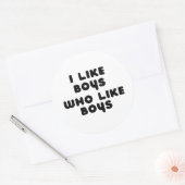 STICKER ROND J'AIME LES GARÇONS QUI AIMENT LES GARÇONS (Enveloppe)
